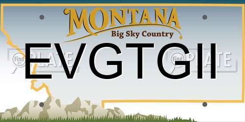 EVGTGII Montana License Plate