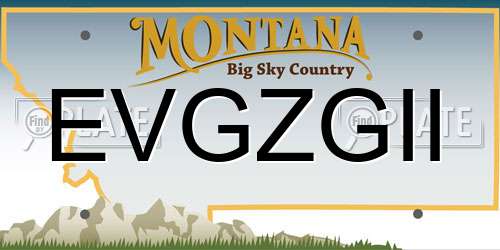 EVGZGII Montana License Plate