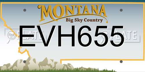 EVH655 Montana License Plate