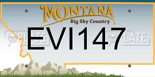 EVI147 Montana License Plate