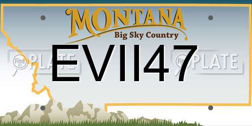 EVII47 Montana License Plate