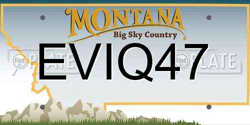 EVIQ47 Montana License Plate