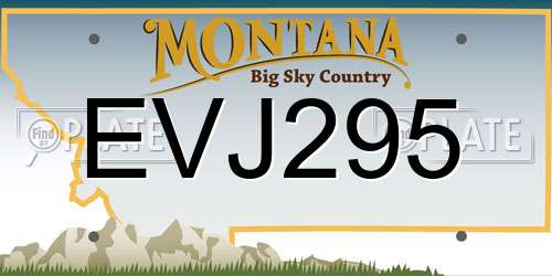 EVJ295 Montana License Plate