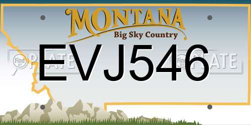 EVJ546 Montana License Plate