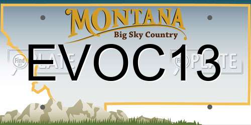 EVOC13 Montana License Plate