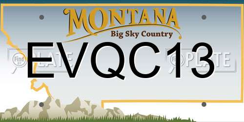 EVQC13 Montana License Plate