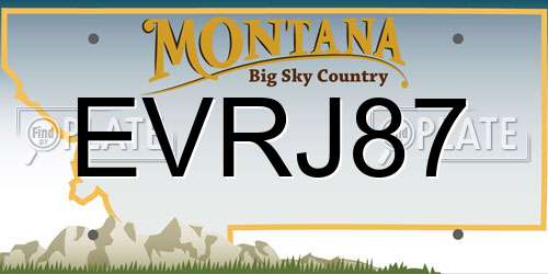 EVRJ87 Montana License Plate
