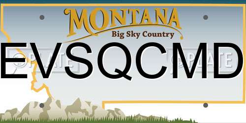 EVSQCMD Montana License Plate