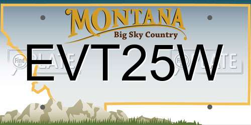 EVT25W Montana License Plate