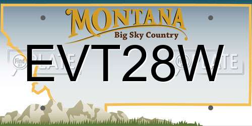 EVT28W Montana License Plate