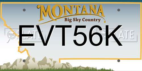 EVT56K Montana License Plate