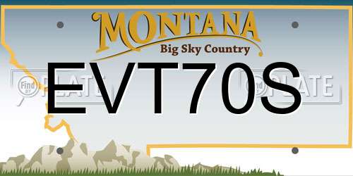 EVT70S Montana License Plate