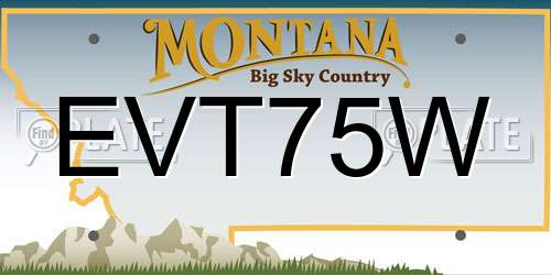 EVT75W Montana License Plate