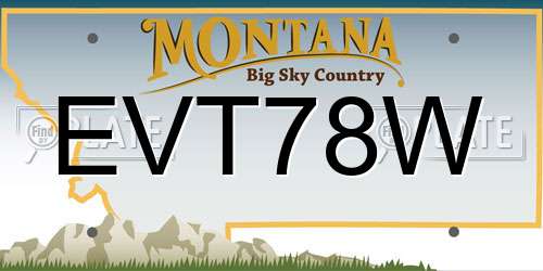 EVT78W Montana License Plate