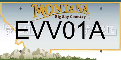 EVV01A Montana License Plate