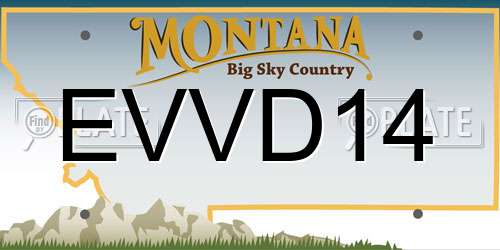 EVVD14 Montana License Plate