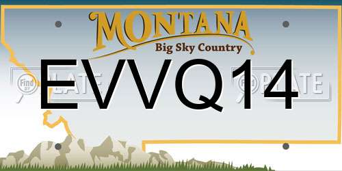 EVVQ14 Montana License Plate