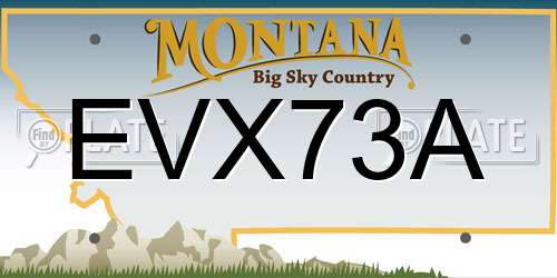 EVX73A Montana License Plate