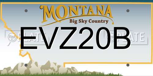 EVZ20B Montana License Plate