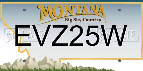 EVZ25W Montana License Plate