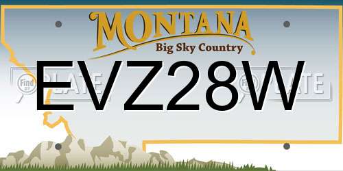 EVZ28W Montana License Plate
