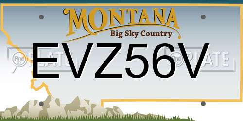 EVZ56V Montana License Plate