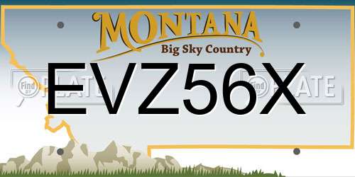 EVZ56X Montana License Plate