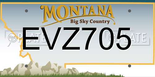 EVZ705 Montana License Plate