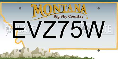 EVZ75W Montana License Plate