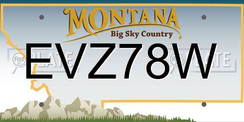 EVZ78W Montana License Plate