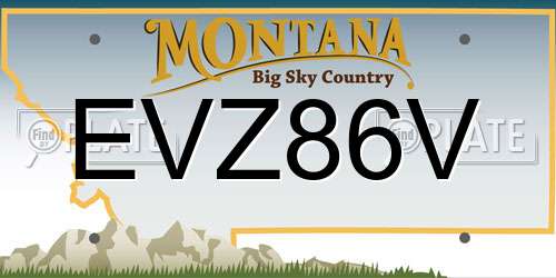 EVZ86V Montana License Plate
