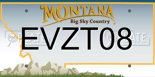 EVZT08 Montana License Plate