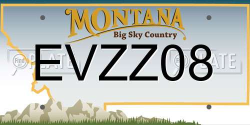 EVZZ08 Montana License Plate