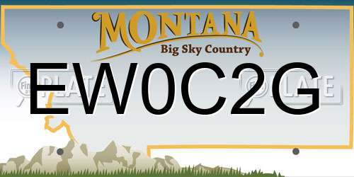 EW0C2G Montana License Plate
