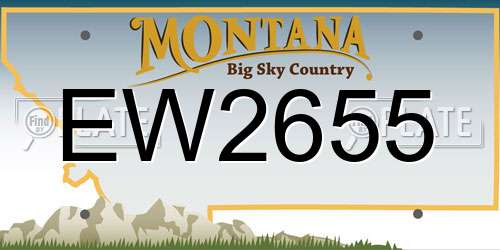 EW2655 Montana License Plate