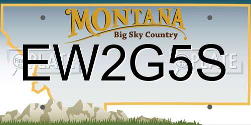 EW2G5S Montana License Plate