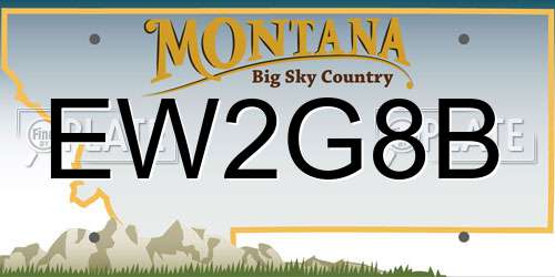 EW2G8B Montana License Plate