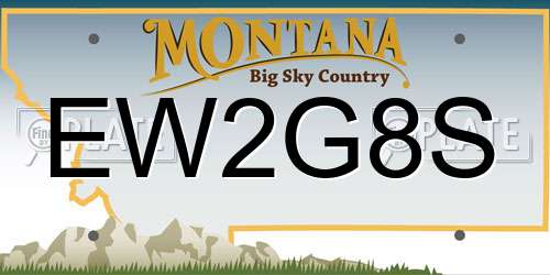 EW2G8S Montana License Plate
