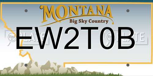 EW2T0B Montana License Plate