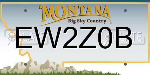 EW2Z0B Montana License Plate