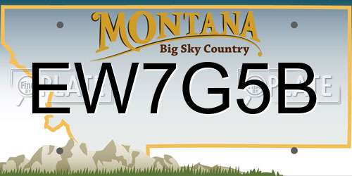 EW7G5B Montana License Plate