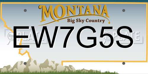 EW7G5S Montana License Plate
