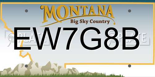 EW7G8B Montana License Plate