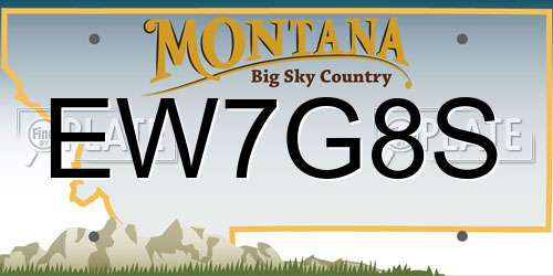 EW7G8S Montana License Plate