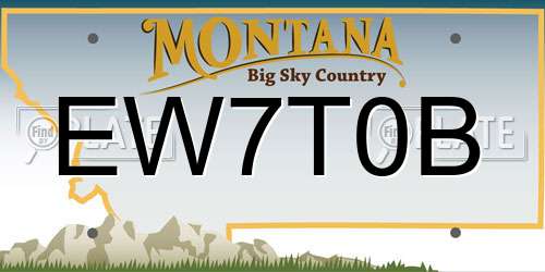 EW7T0B Montana License Plate