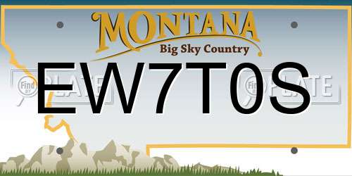 EW7T0S Montana License Plate