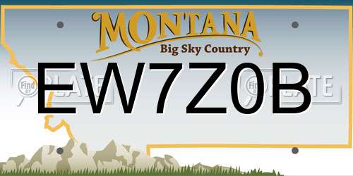 EW7Z0B Montana License Plate