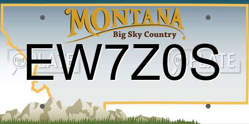 EW7Z0S Montana License Plate