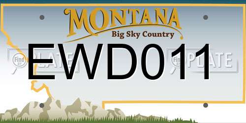 EWD011 Montana License Plate