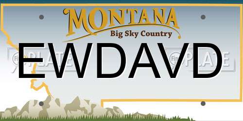 EWDAVD Montana License Plate